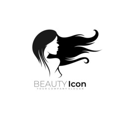 beauty logo with simple design vector, black icon