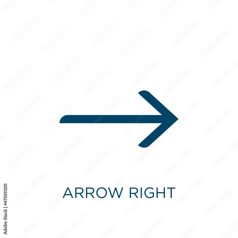 Poster arrow right vector icon. direction filled flat symbol for mobile concept and web design. black right