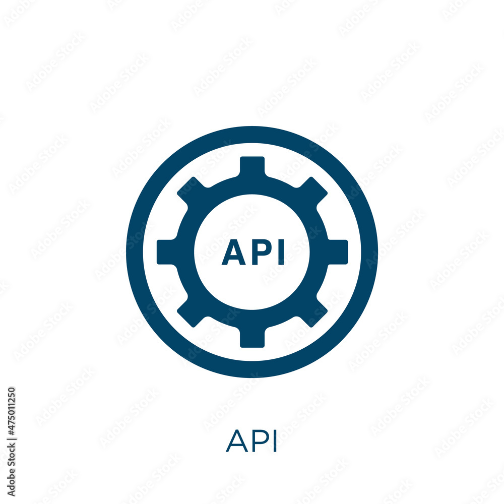 Poster api vector icon. connection filled flat symbol for mobile concept and web design. black technology g