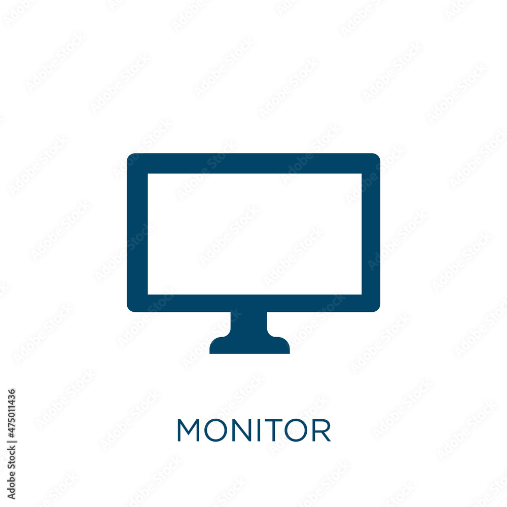 Poster monitor vector icon. computer filled flat symbol for mobile concept and web design. black technology