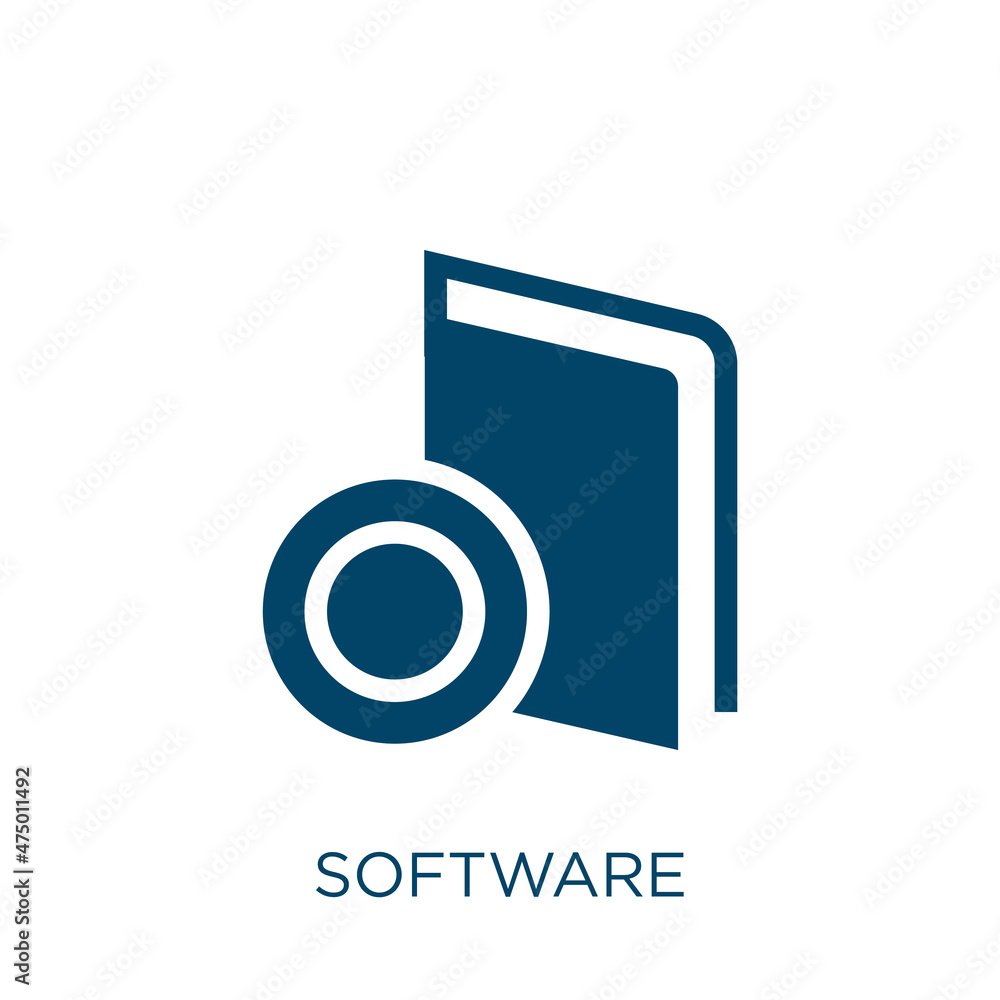 Poster software vector icon. data filled flat symbol for mobile concept and web design. black technology gl