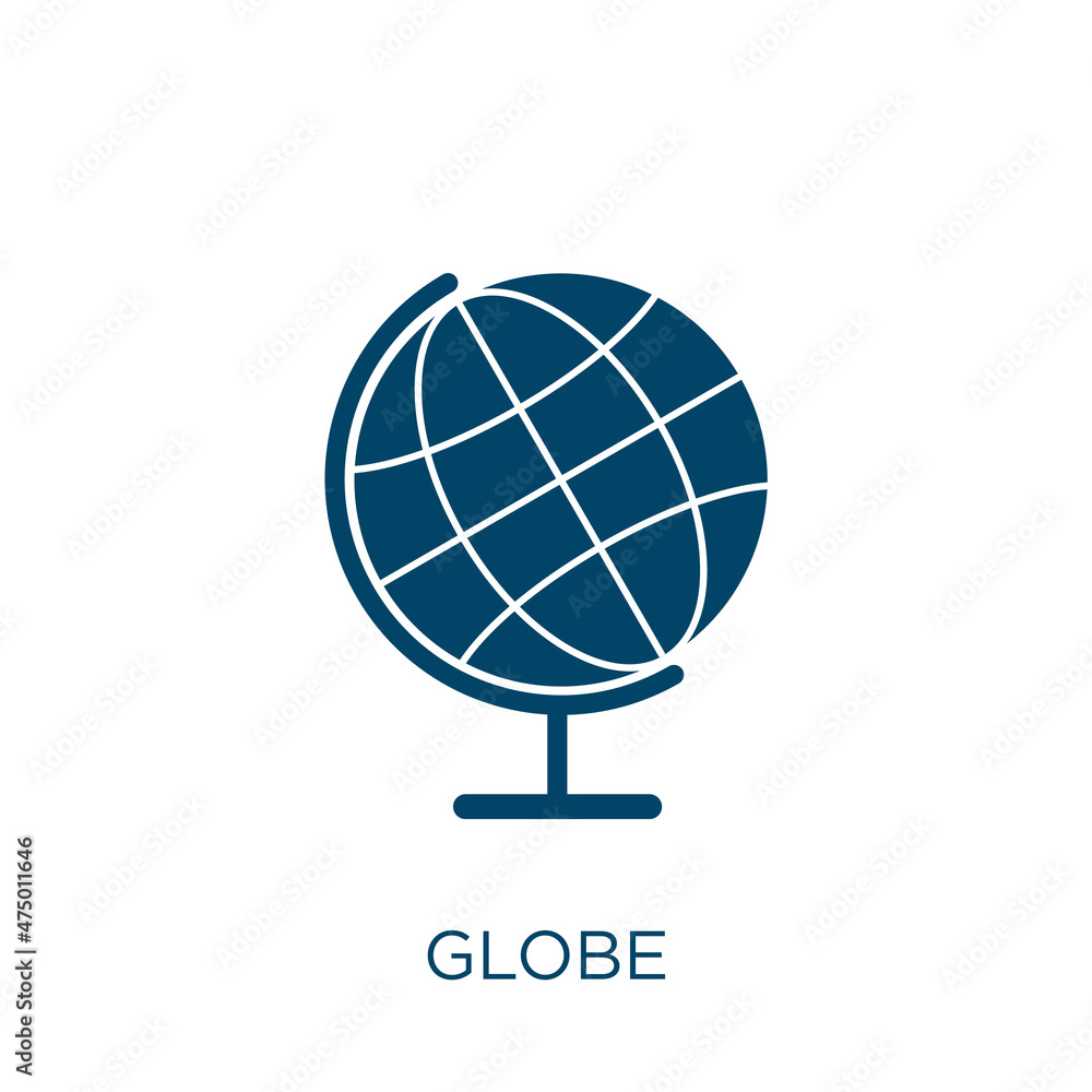 Poster globe vector icon. internet filled flat symbol for mobile concept and web design. black business gly