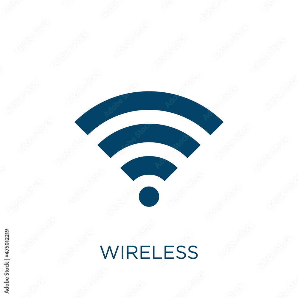 Aufkleber wireless vector icon. communication filled flat symbol for mobile concept and web design. black tech