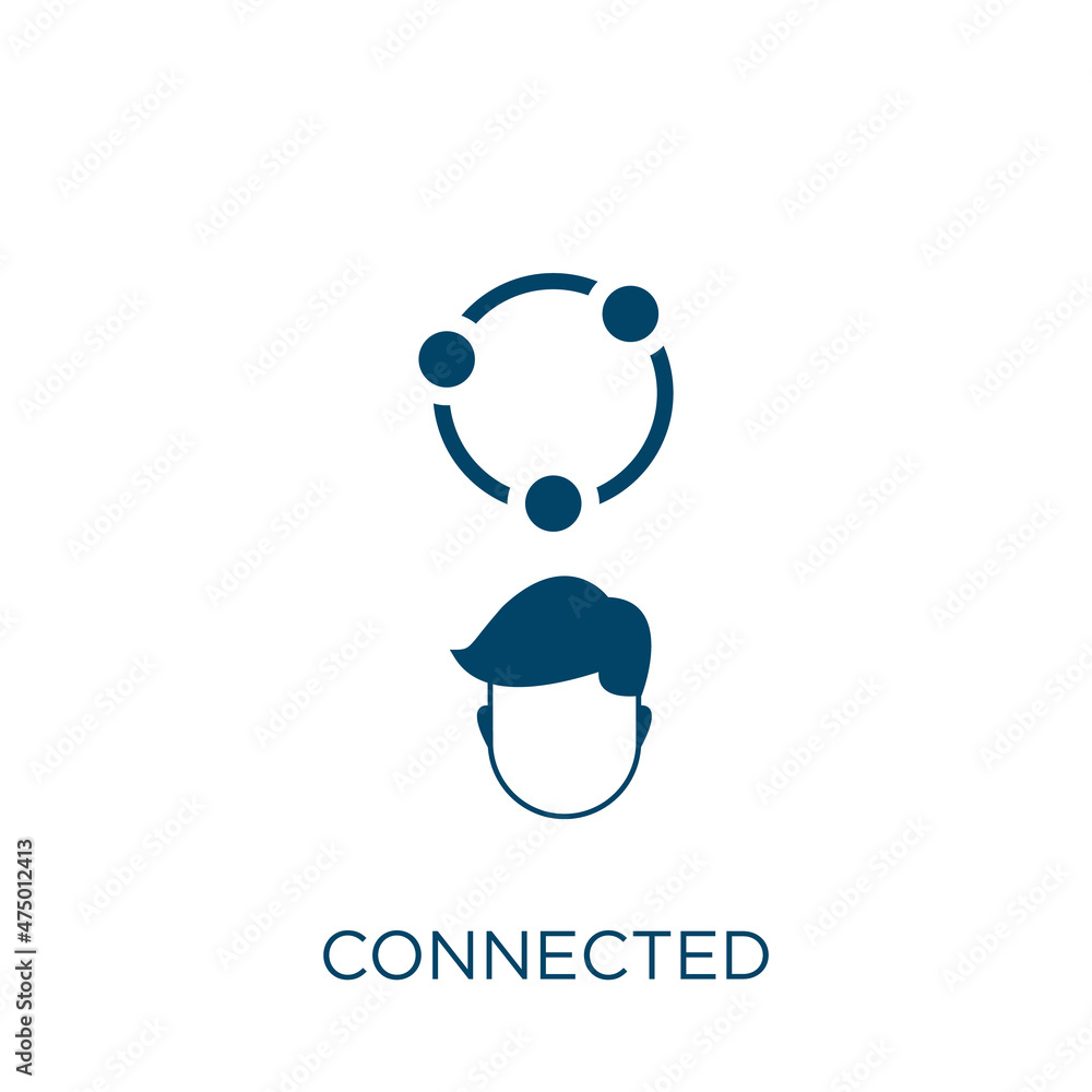 Aufkleber connected vector icon. communication filled flat symbol for mobile concept and web design. black bus