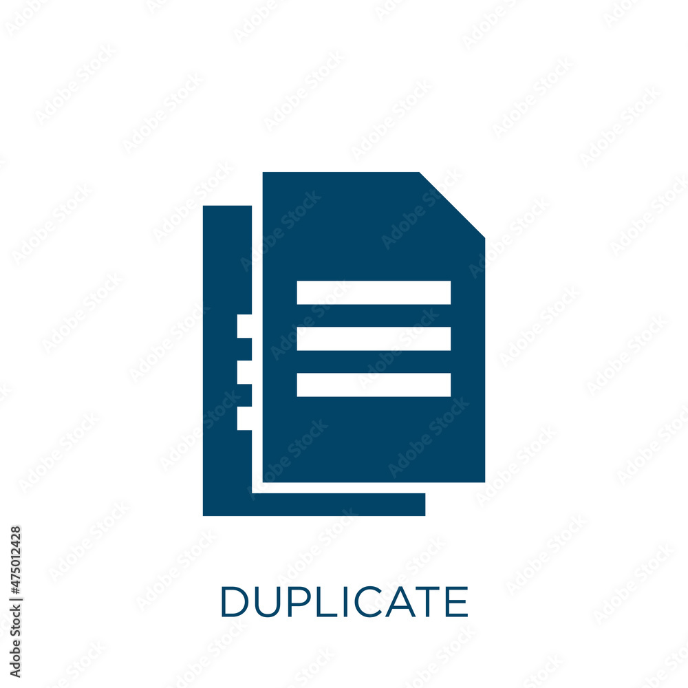 Poster duplicate vector icon. business filled flat symbol for mobile concept and web design. black data gly