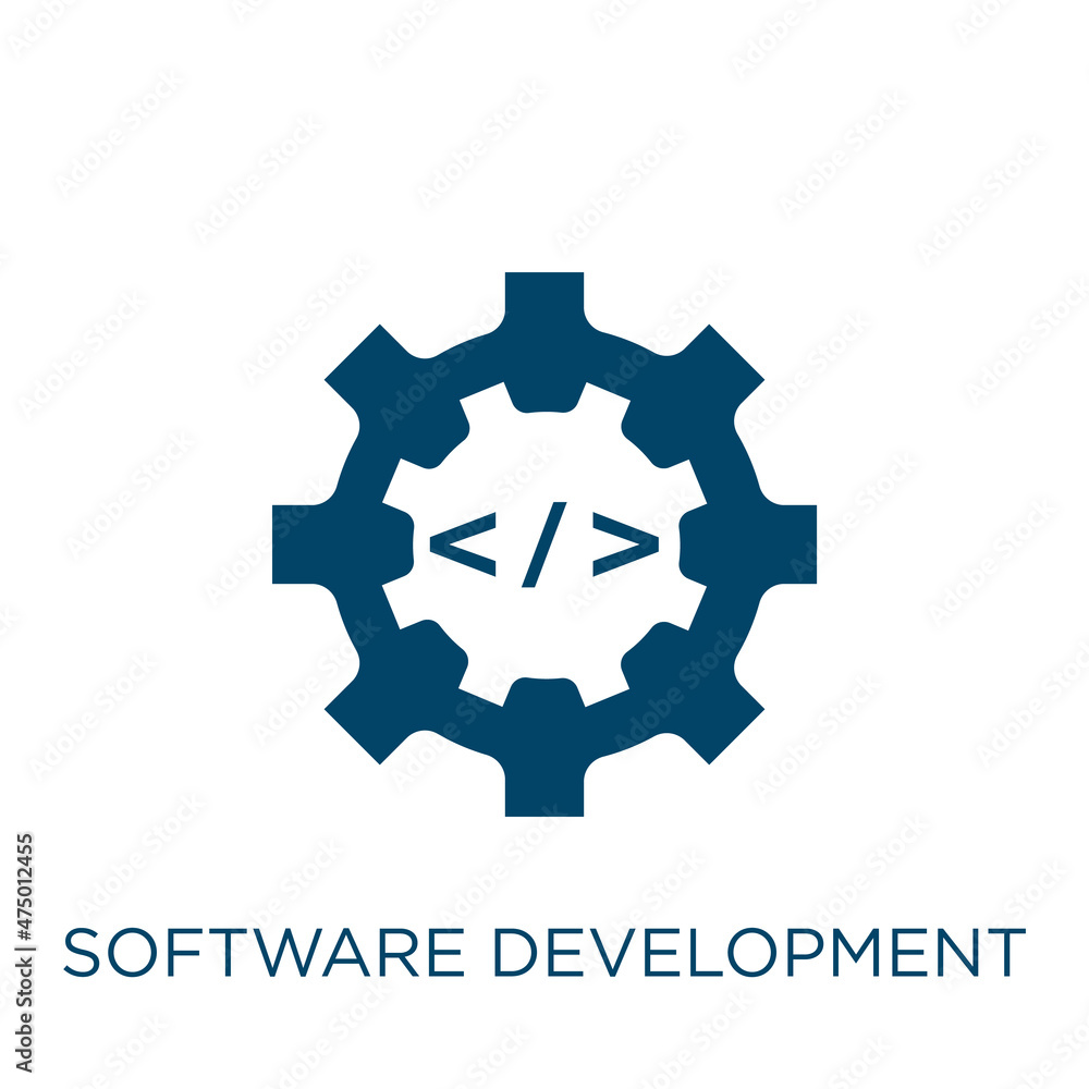 Poster software development vector icon. software filled flat symbol for mobile concept and web design. bla