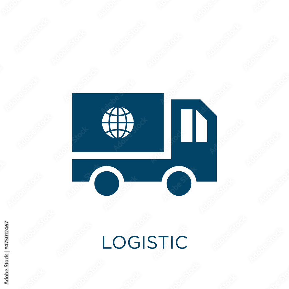 Poster logistic vector icon. service filled flat symbol for mobile concept and web design. black box glyph 