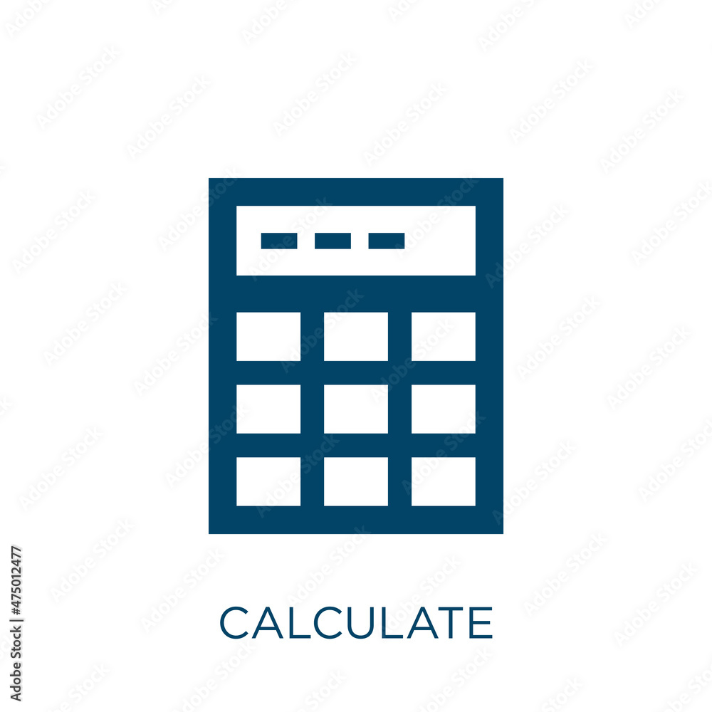 Poster calculate vector icon. business filled flat symbol for mobile concept and web design. black document