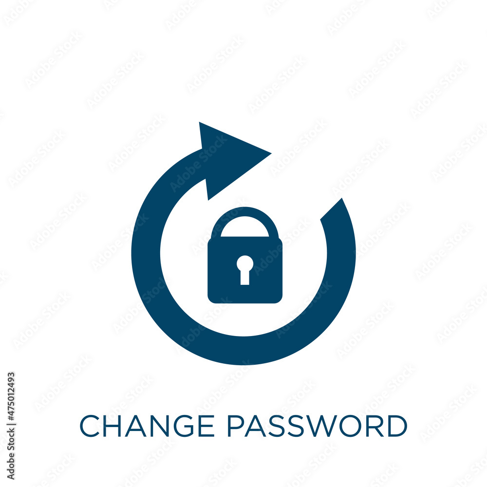Poster change password vector icon. security filled flat symbol for mobile concept and web design. black lo