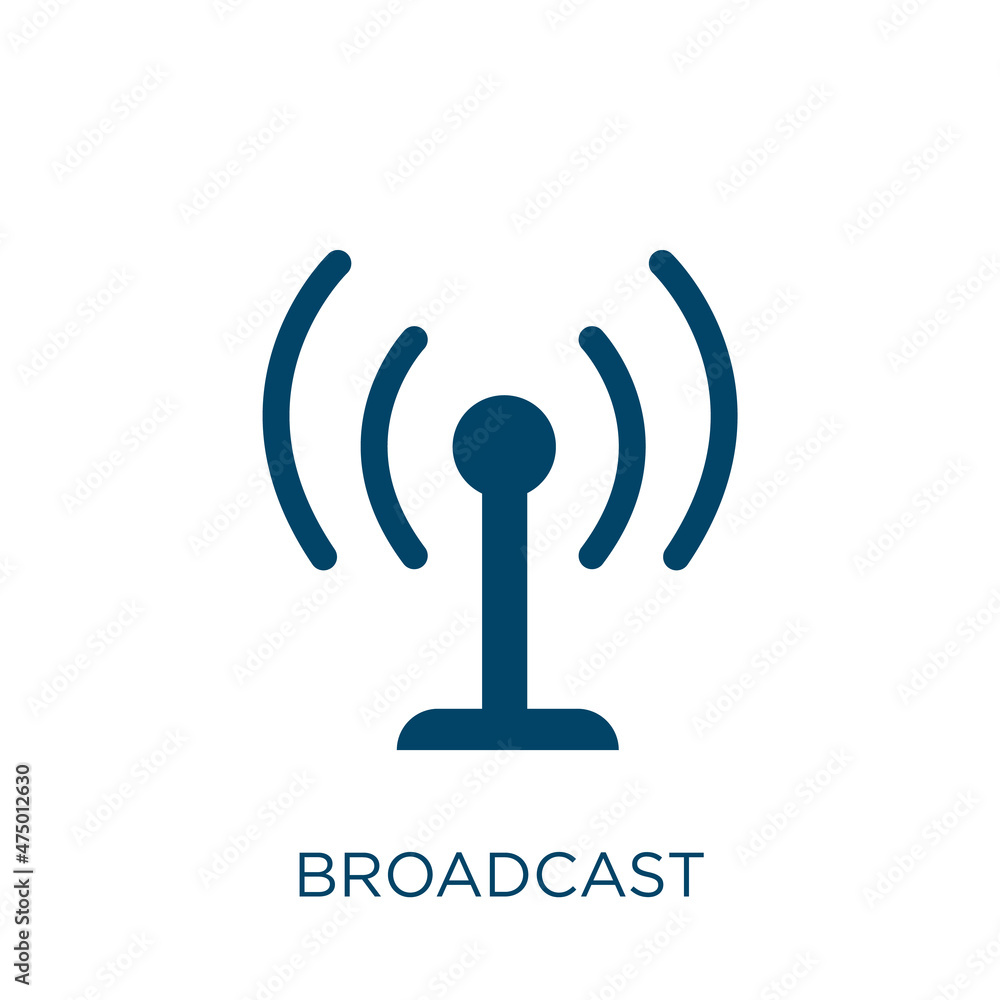 Poster broadcast vector icon. communication filled flat symbol for mobile concept and web design. black tec