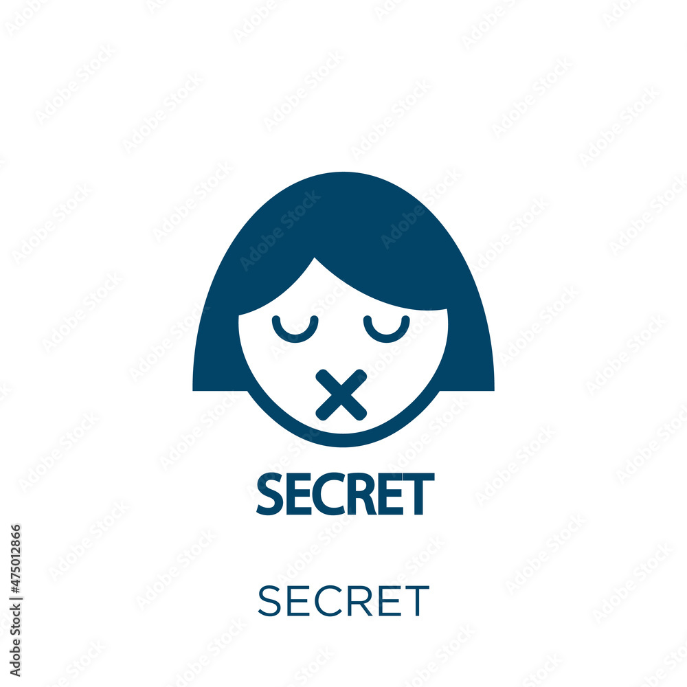 Poster secret vector icon. private filled flat symbol for mobile concept and web design. black privacy glyp