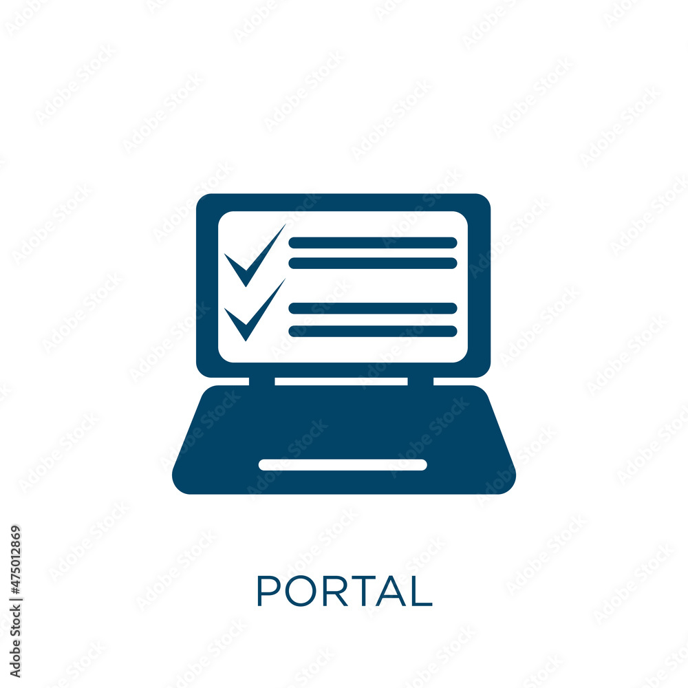 Poster portal vector icon. internet filled flat symbol for mobile concept and web design. black technology 
