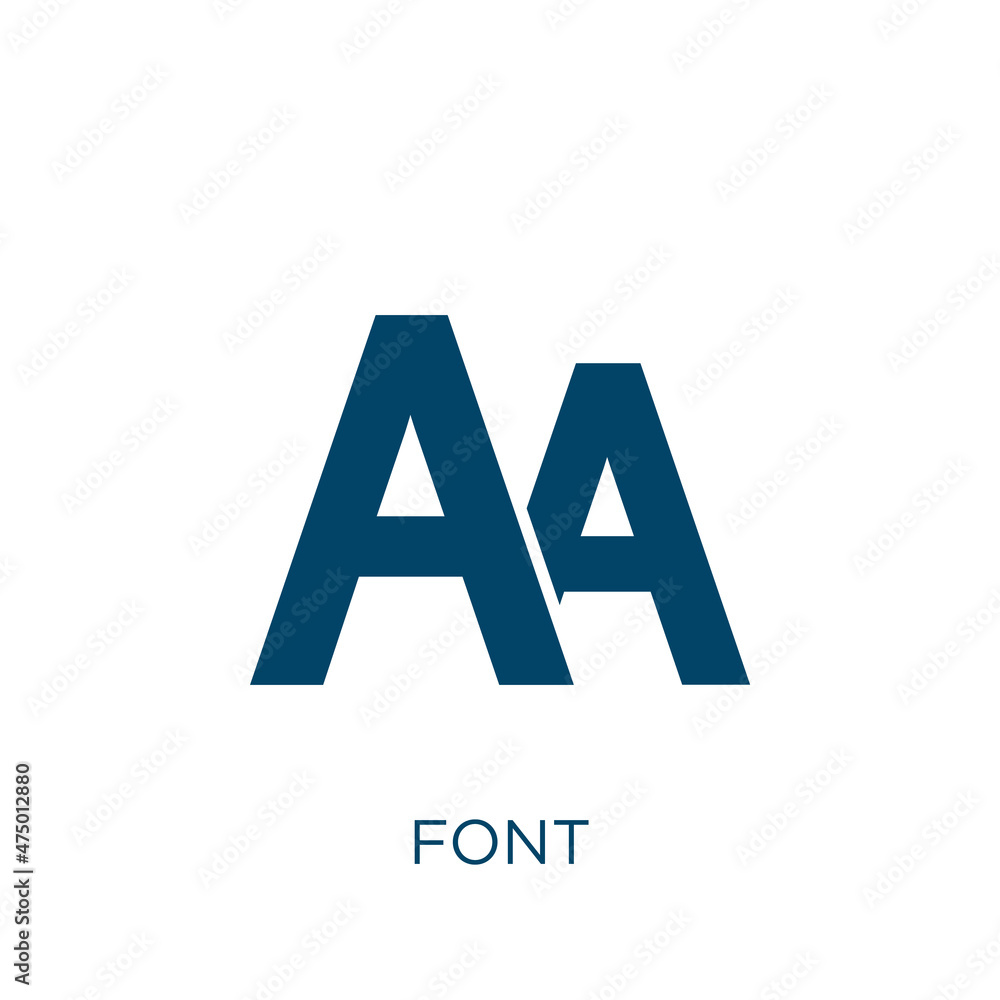 Poster font vector icon. template filled flat symbol for mobile concept and web design. black typography gl