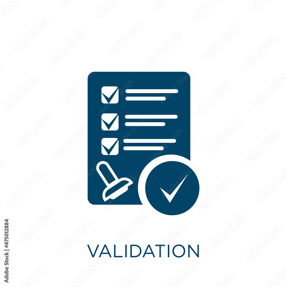 Poster validation vector icon. ok filled flat symbol for mobile concept and web design. black check glyph i