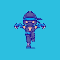 cute ninja boy illustration