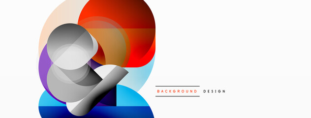 Round triangle shapes lines and circles. Geometric vector illustration for wallpaper banner background or landing page