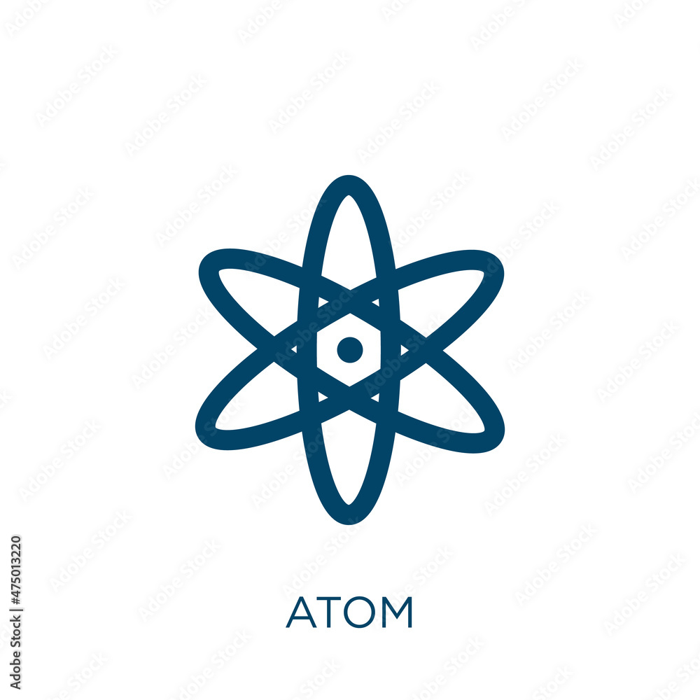 Poster atom vector icon. science filled flat symbol for mobile concept and web design. black physics glyph 
