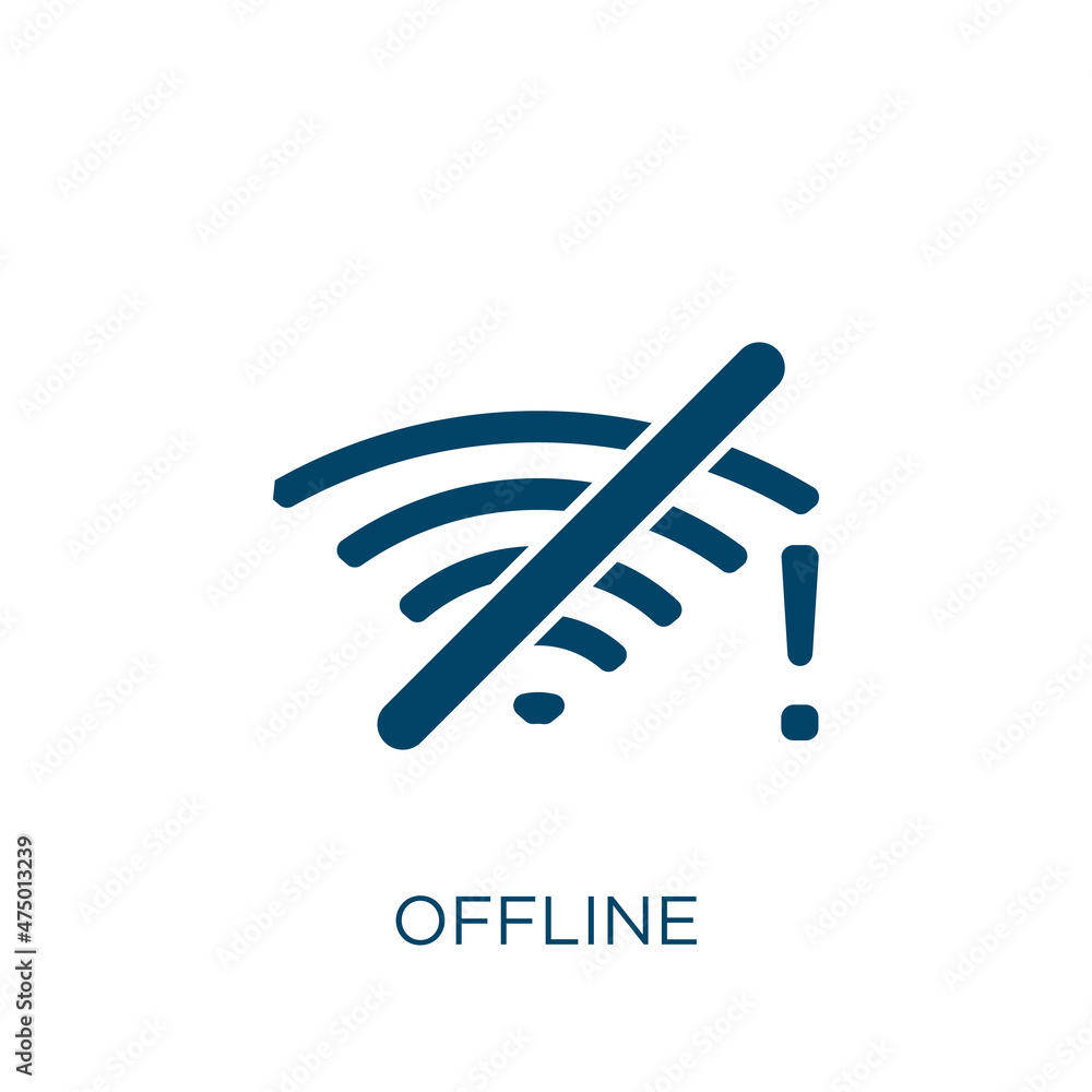 Aufkleber offline vector icon. internet filled flat symbol for mobile concept and web design. black website gl
