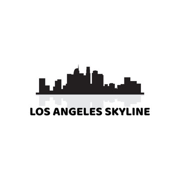 los angeles skyline silhouette logo vector icon symbol illustration design