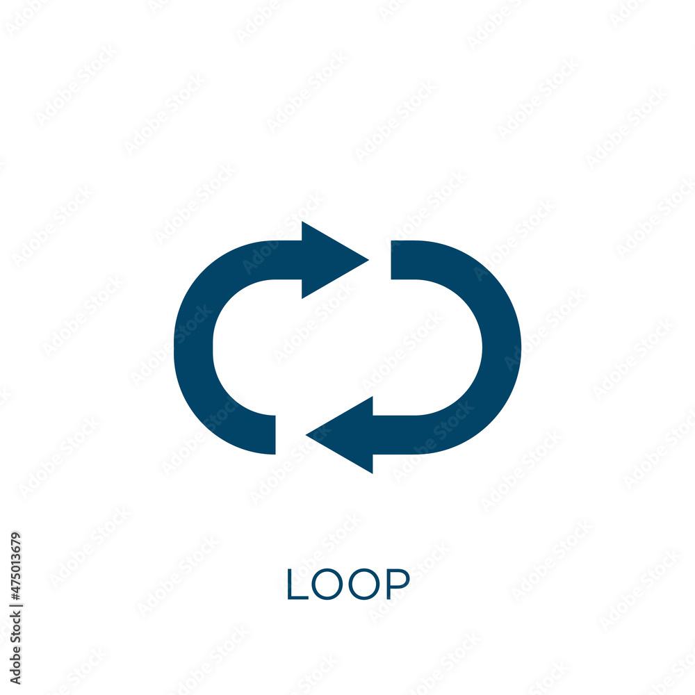 Poster loop vector icon. business filled flat symbol for mobile concept and web design. black internet glyp