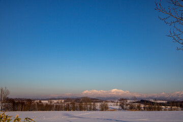 雪山と青空　大雪山
