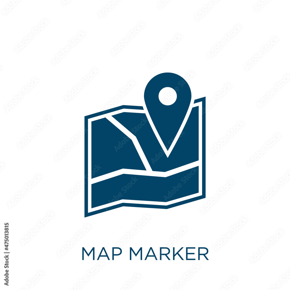 Aufkleber map marker vector icon. navigation filled flat symbol for mobile concept and web design. black pin g