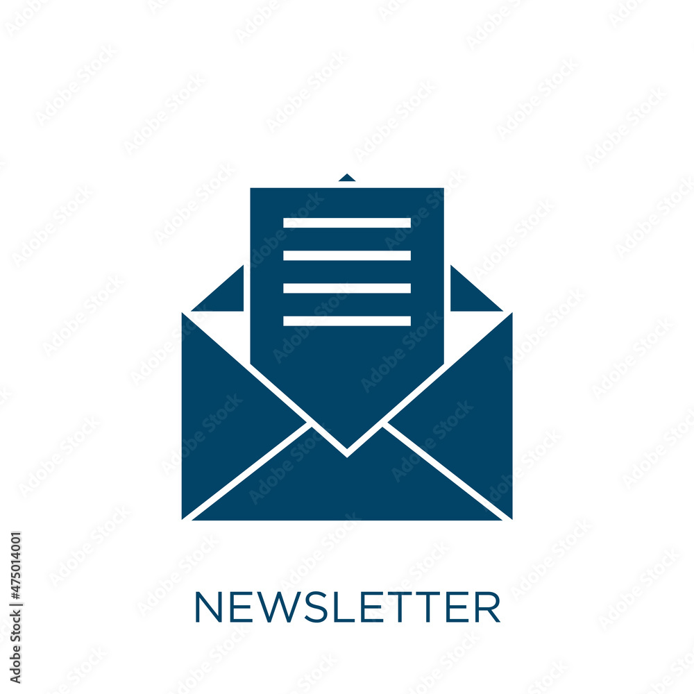 Poster newsletter vector icon. information filled flat symbol for mobile concept and web design. black inte