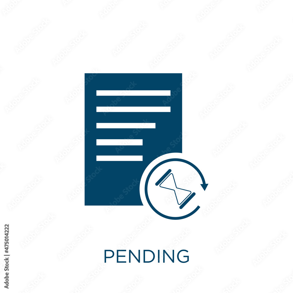 Aufkleber pending vector icon. approve filled flat symbol for mobile concept and web design. black text glyph 