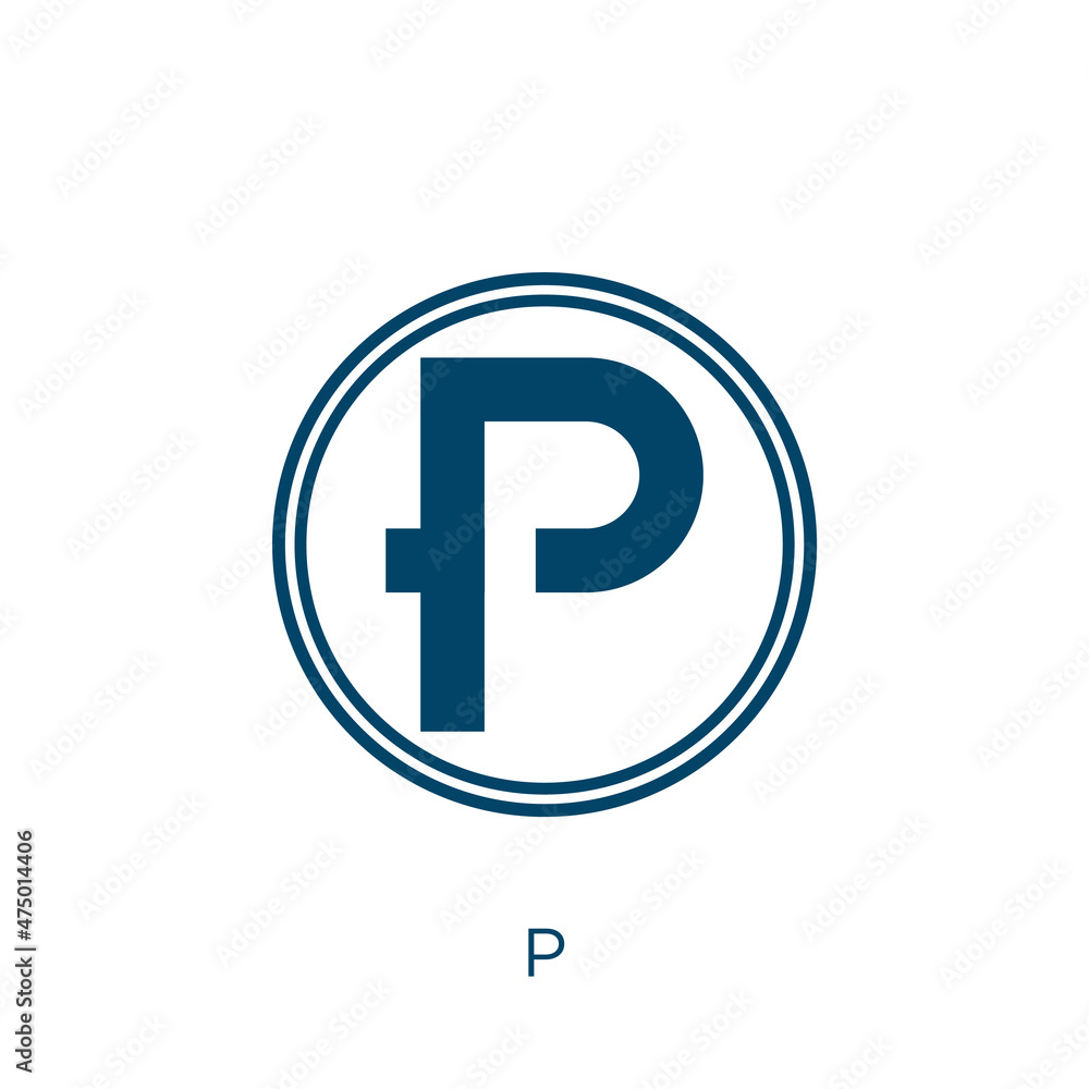 Poster p vector icon. template filled flat symbol for mobile concept and web design. black logotype glyph i