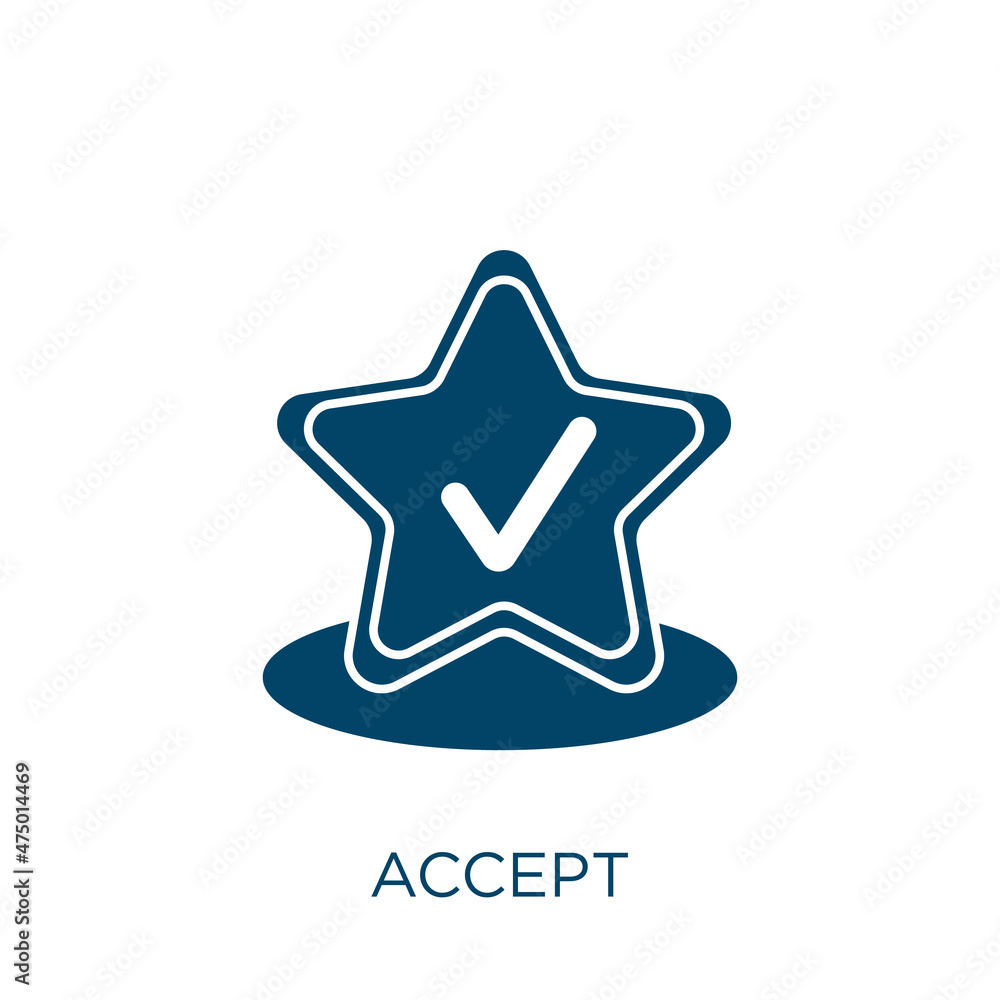 Poster accept vector icon. select filled flat symbol for mobile concept and web design. black correct glyph