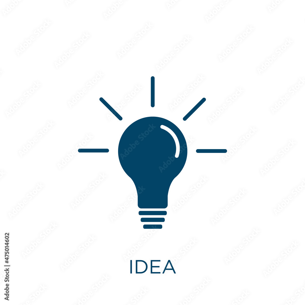 Aufkleber idea vector icon. business filled flat symbol for mobile concept and web design. black computer glyp
