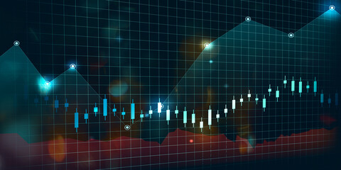 stock market forex trading chart financial investment Business concept economic and financial trends 3d illustration