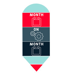 MOM - Month On Month acronym. business concept background.  vector illustration concept with keywords and icons. lettering illustration with icons for web banner, flyer, landing