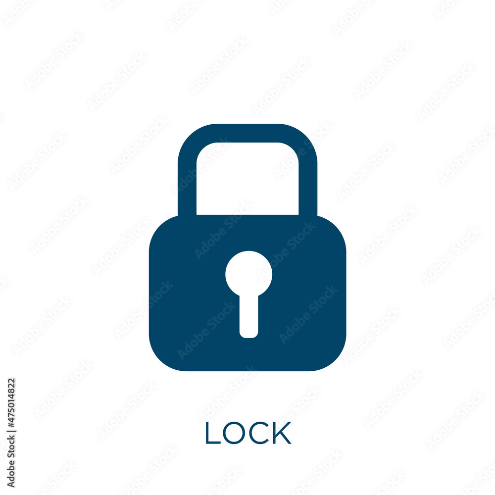 Poster lock vector icon. business filled flat symbol for mobile concept and web design. black secure glyph 