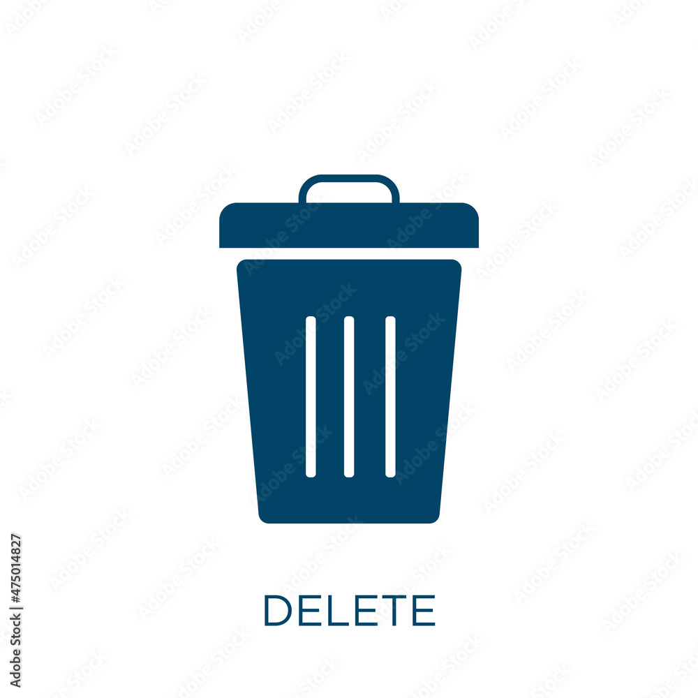 Poster delete vector icon. trash filled flat symbol for mobile concept and web design. black check glyph ic