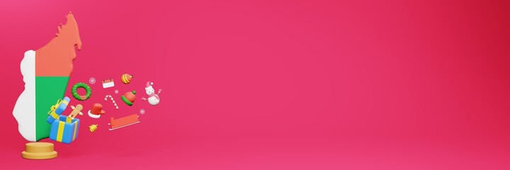 3d rendering of christmas new year celebration in Madagascar for web cover and social media