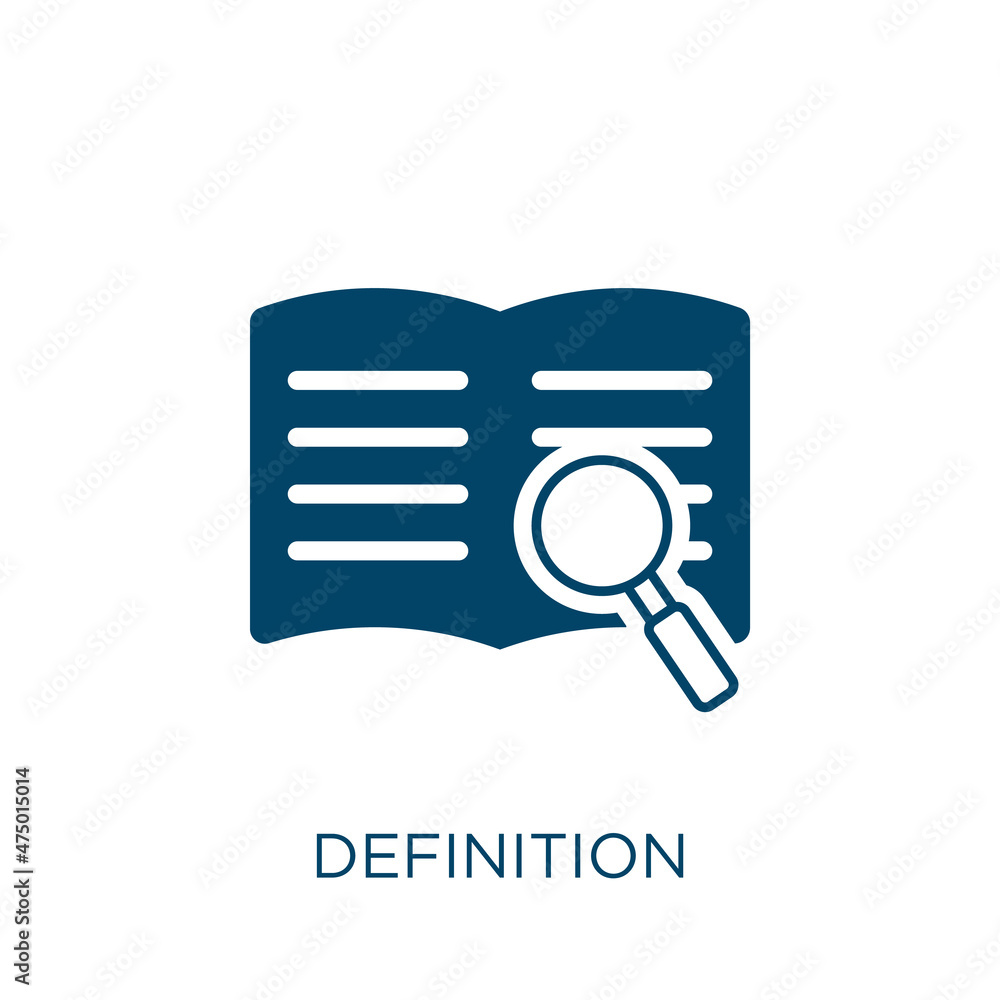 Poster definition vector icon. text filled flat symbol for mobile concept and web design. black discussion 