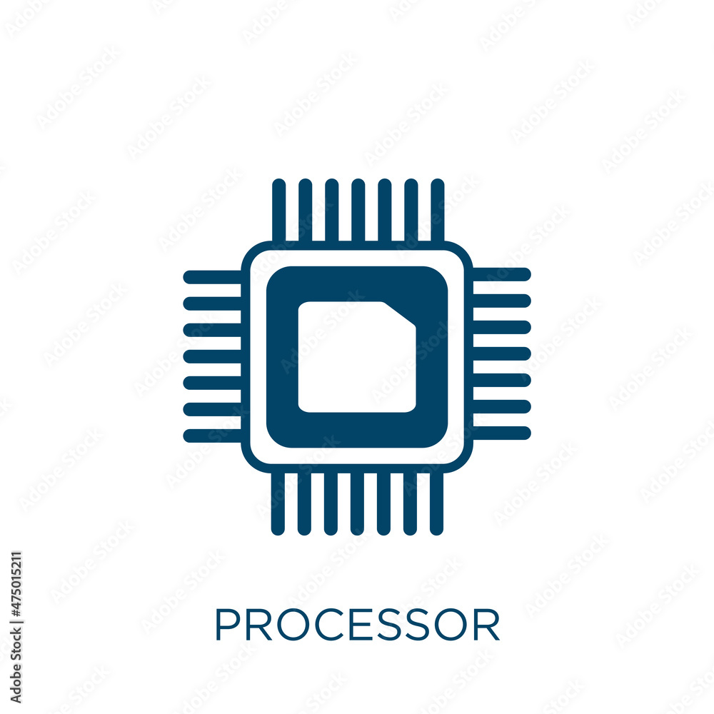 Poster processor vector icon. network filled flat symbol for mobile concept and web design. black technolog