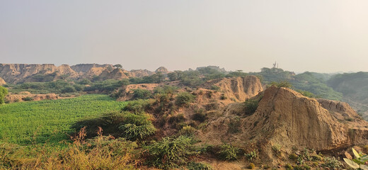 The infamous Chambal Valley near Chambal River, known as paradise of dacoits in the past.