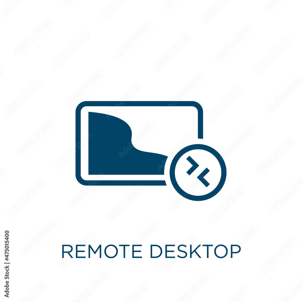 Poster remote desktop vector icon. computer filled flat symbol for mobile concept and web design. black lap