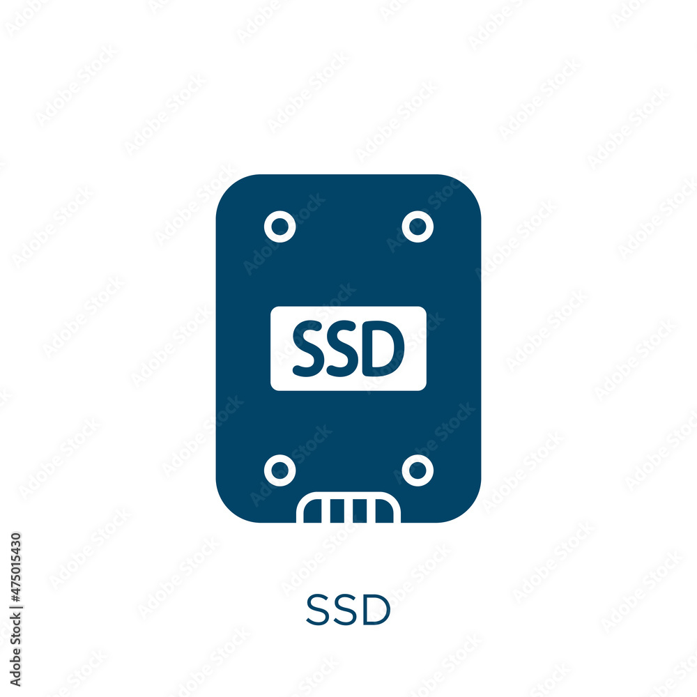 Aufkleber ssd vector icon. disk filled flat symbol for mobile concept and web design. black computer glyph ico