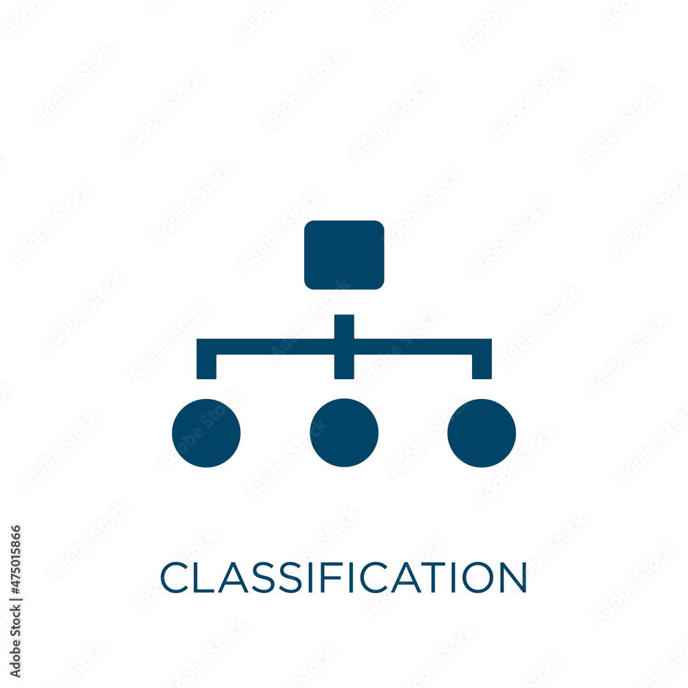 Poster classification vector icon. business filled flat symbol for mobile concept and web design. black cha