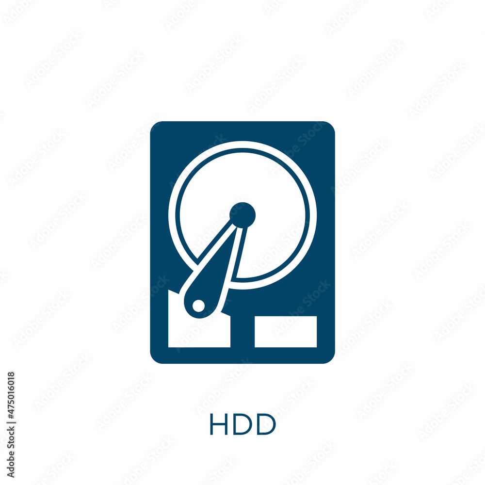 Poster hdd vector icon. computer filled flat symbol for mobile concept and web design. black server glyph i