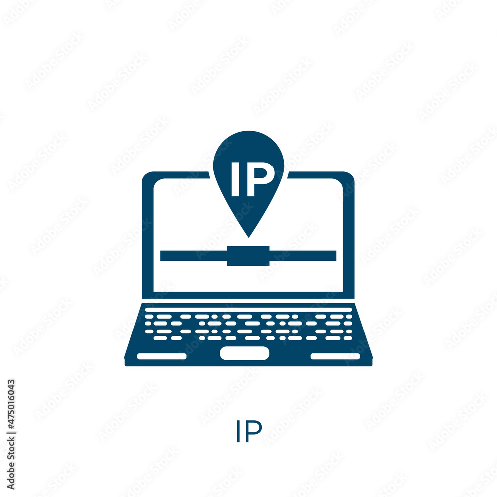 Poster ip vector icon. technology filled flat symbol for mobile concept and web design. black system glyph 