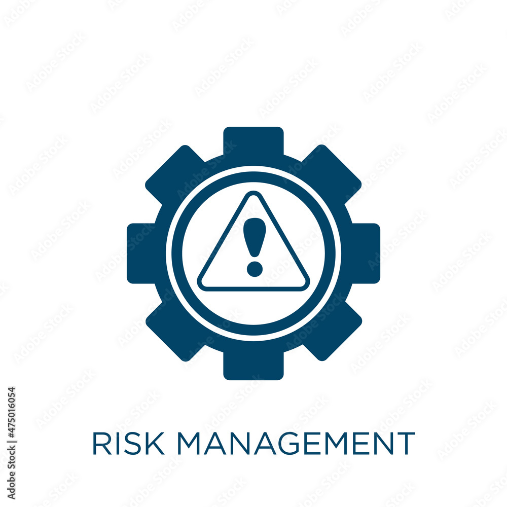 Poster risk management vector icon. data filled flat symbol for mobile concept and web design. black busine