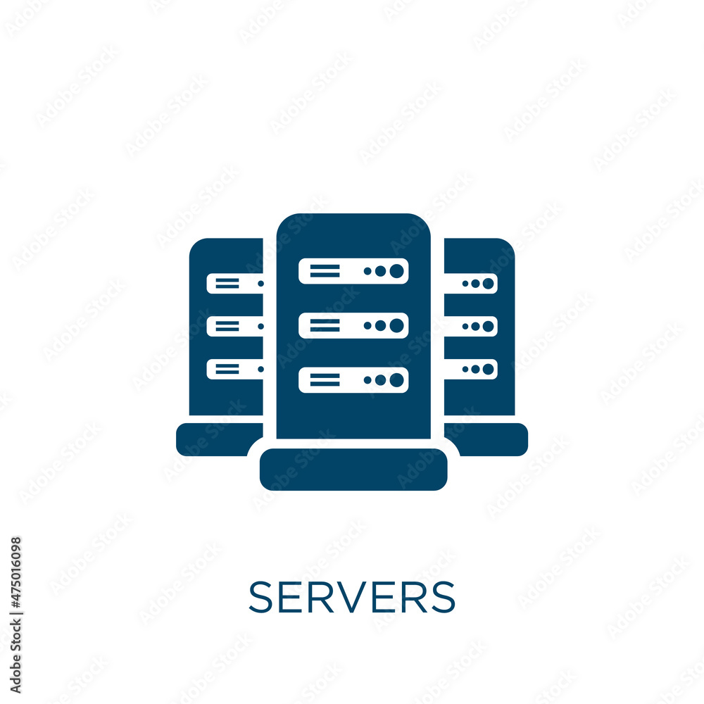 Poster servers vector icon. server filled flat symbol for mobile concept and web design. black network glyp