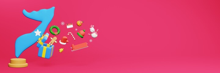 3d rendering of christmas new year celebration in Somalia for web cover and social media