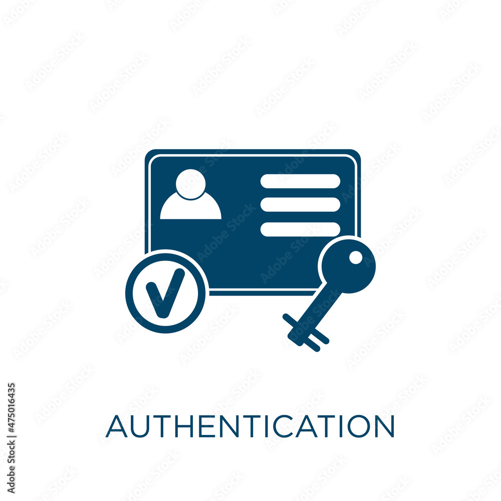 Poster authentication vector icon. identity filled flat symbol for mobile concept and web design. black bus