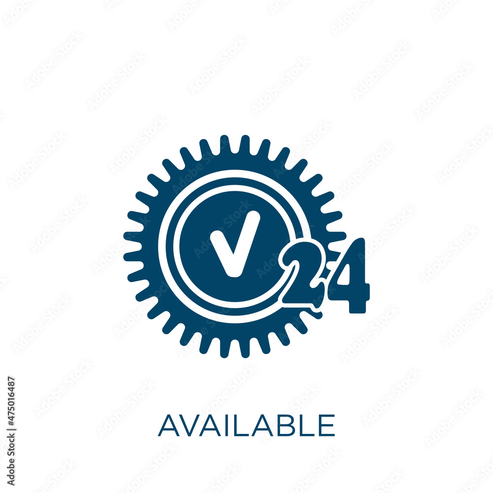 Aufkleber available vector icon. internet filled flat symbol for mobile concept and web design. black computer