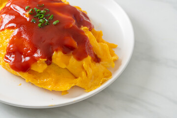 Flavored Fried Rice in an Omelet Wrapping